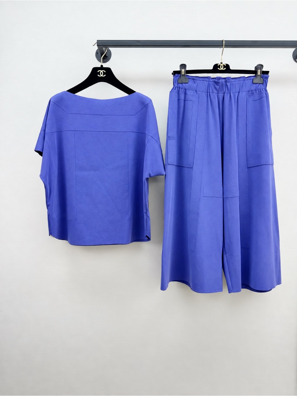 Issey Miyake Periwinkle Wide-Leg Pants & Boxy Top Set